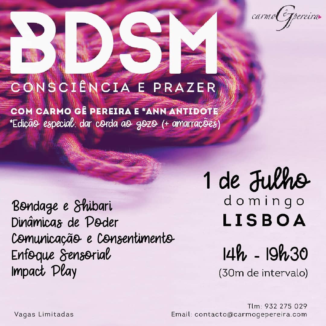 Carmo Gê Pereira Folheto para o evento BDSM consciência e prazer